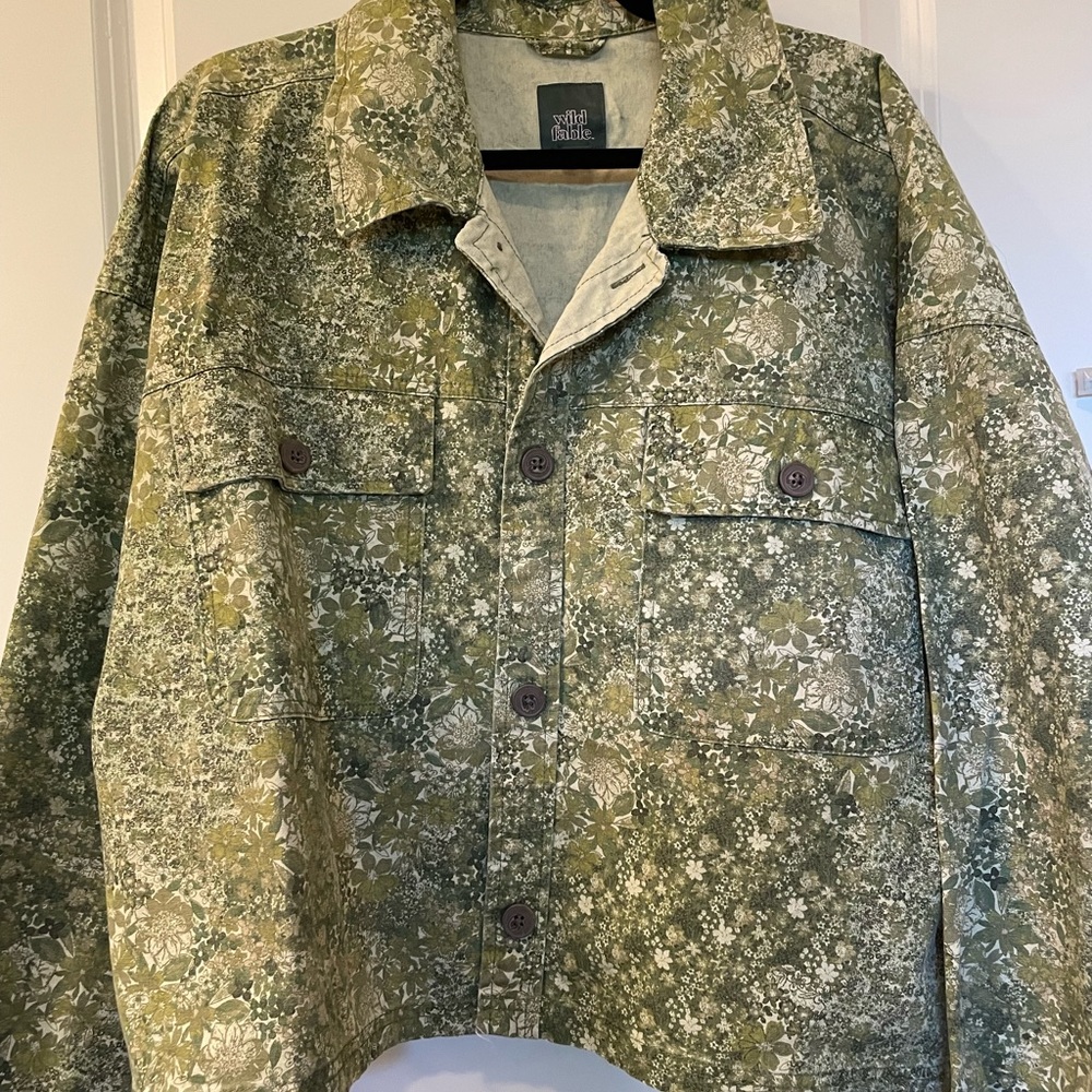 NWOT green jean jacket